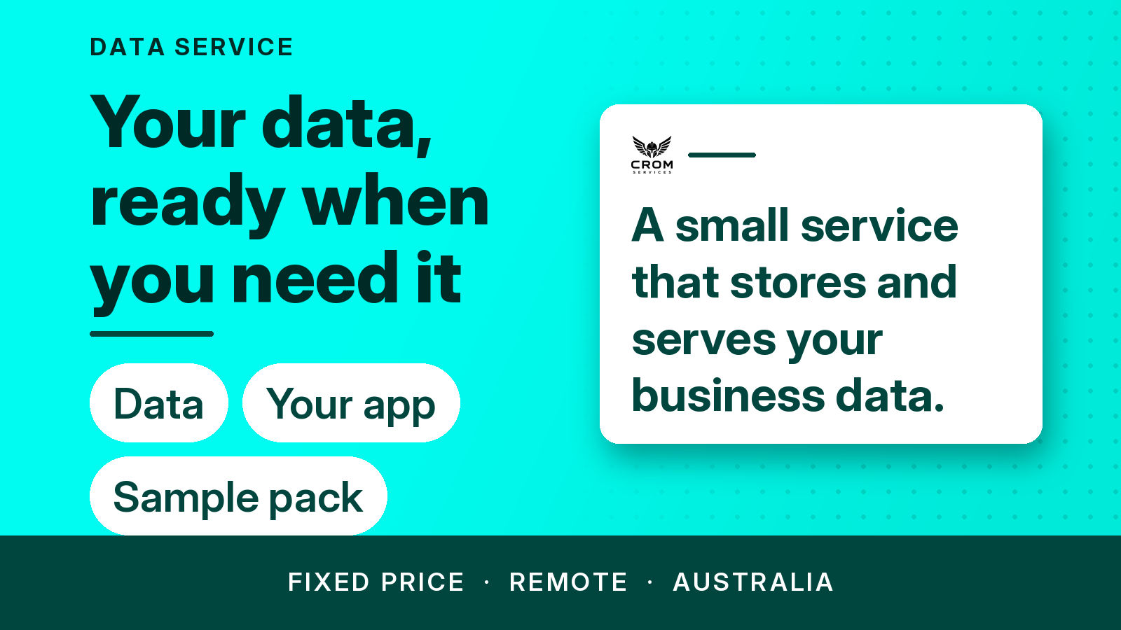 Data service pack thumbnail: your data, ready when you need it